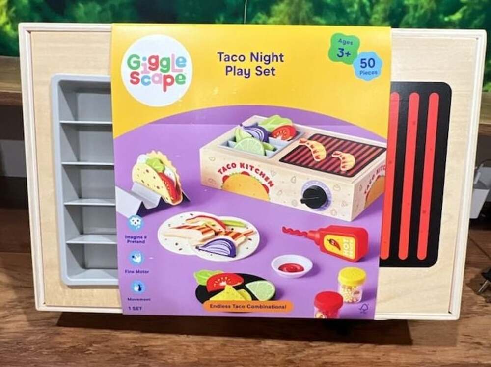 Gigglescape Taco Night Play Set 50 Pieces Wooden Toy Kitchen